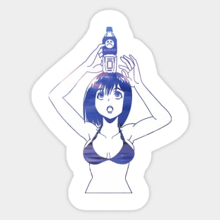 WATER BOTTLE (ALTERNATE) - SAD JAPANESE ANIME AESTHETIC Sticker